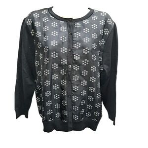 Pendleton Womens Cardigan Sweater Size Medium Silk Button-Up Momcore Grannycore
